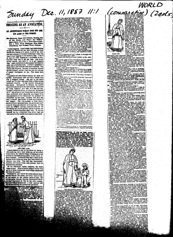 Viola Roseboro spends half a day in the guise of a beggar asking alms on New York's streets.