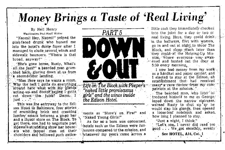 Washington Post article titled, "Money Brings a Taste of 'Real Living." Written by Neil Henry in 1980.