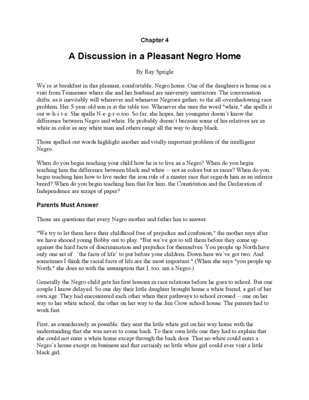 A Pittsburgh Post-Gazette article that's part of the series, "I Was a Negro in the South for 30 Days." Written by Ray Sprigle.