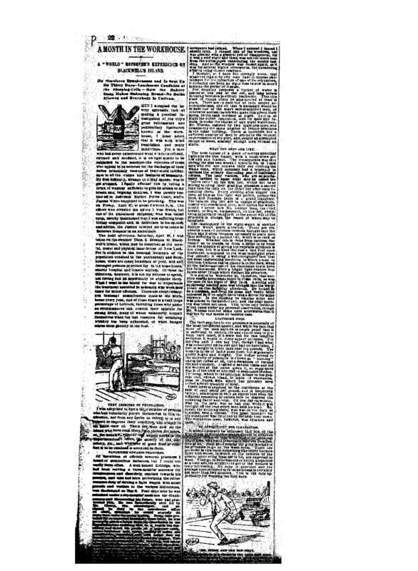 Article of unknown newspaper titled: A month in the Workhouse