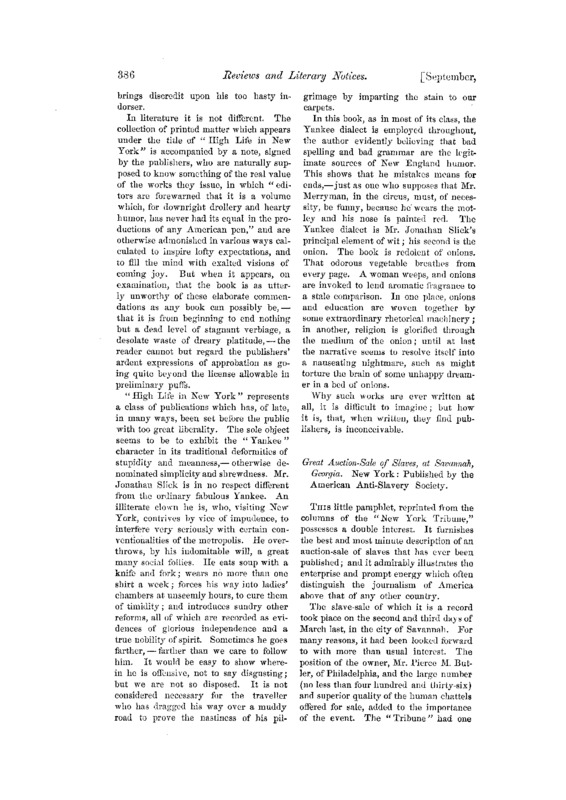 An Atlantic Monthly review of Pierce Butler's "The Great Auction-Sale."