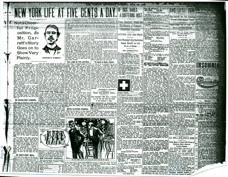 Penultimate chapter in Charles H. Garrett's recounting of how he lived in utter penury in New York City.