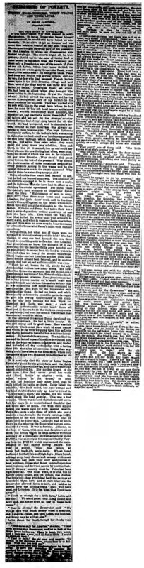 New York Tribune article titled, "The True Story of Lotte Bauer." Written by Helen Campbell as part of her series, "Prisoners of Poverty: Women wage-workers, their trades and their lives."