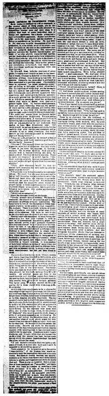 New York Tribune article titled, "More Methods of Prosperous Firms." Written by Helen Campbell as part of her series, "Prisoners of Poverty: Women wage-workers, their trades and their lives."